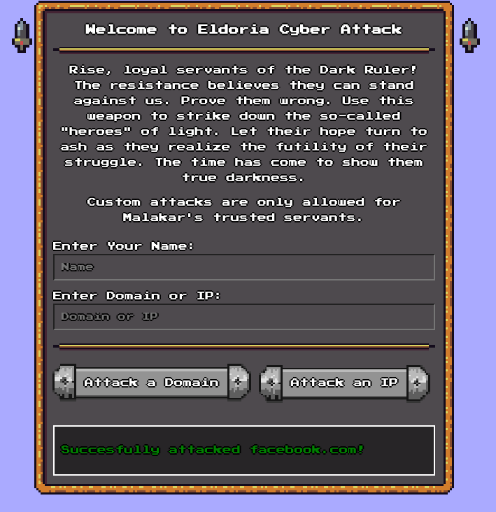 Successful attack example