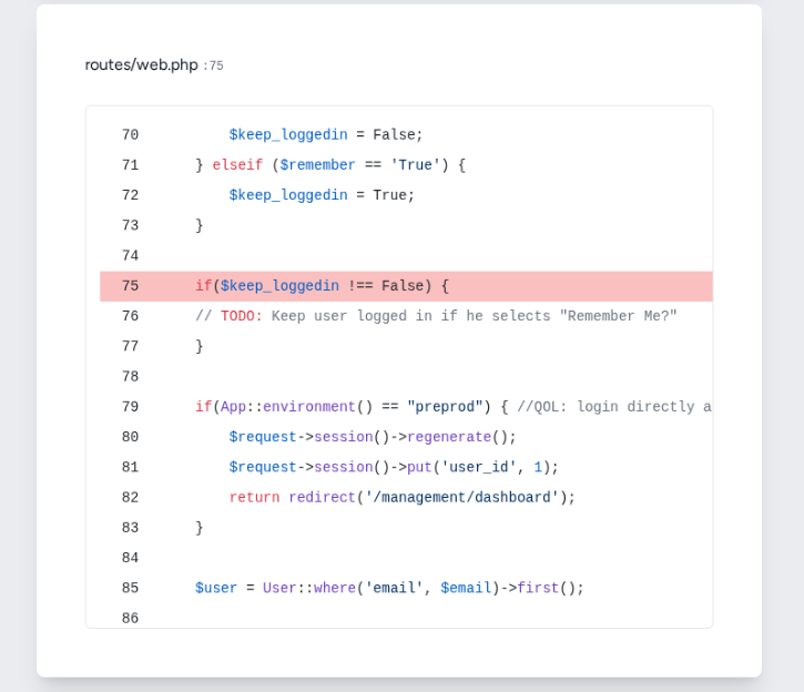 Login page - error leak